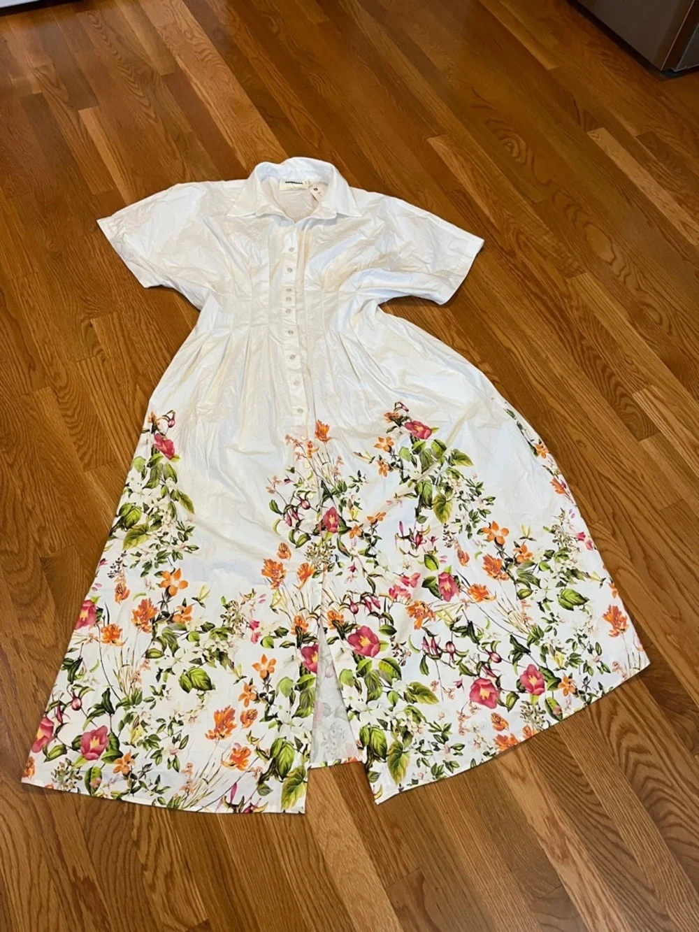 Anthropologie x Exquise The Tobie Button-Front Pleated Shirt Dress Sz Large NWT - Picture 7 of 17